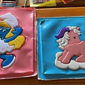 Rare 1984 Vintage Cartoon Puzzles (Smurfs and My Little Pony)